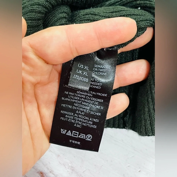 Anthropologie Maeve Button-Sleeve Turtleneck in Holly Green Size XL $90 - Picture 8 of 11